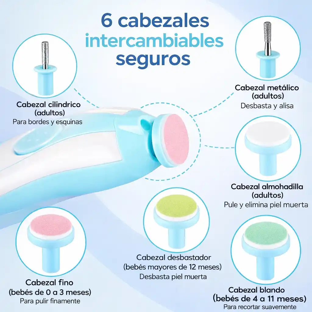 SafeTrim™ Lima Eléctrica para Bebés — La forma más segura de cuidar sus uñitas