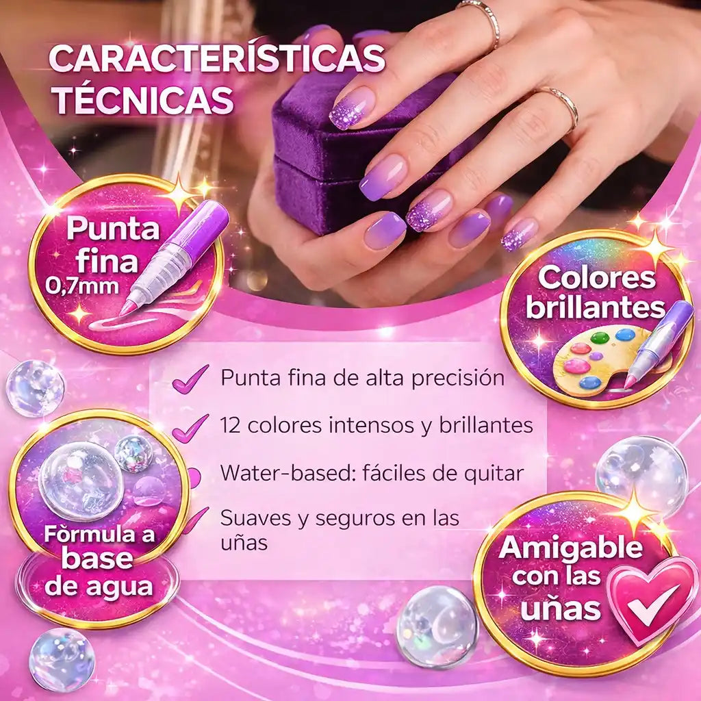 NailPro® – Marcadores de Arte para Uñas | Diseño fácil, preciso y con acabado profesional