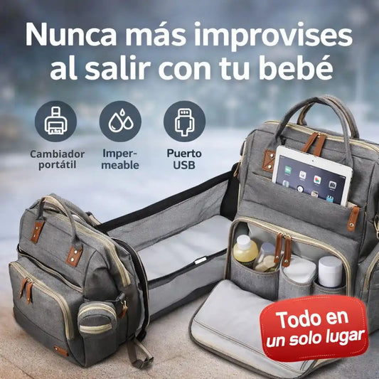 BabyNest™ Pañalera Multifuncional con Cambiador | Sal sin improvisar con tu bebé