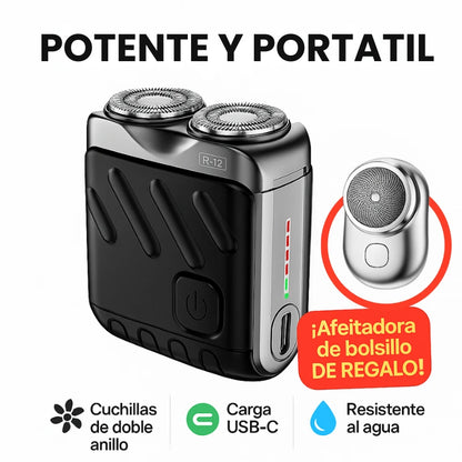 Mini Afeitadora Vortex® R-12 + Afeitadora de Bolsillo de Regalo