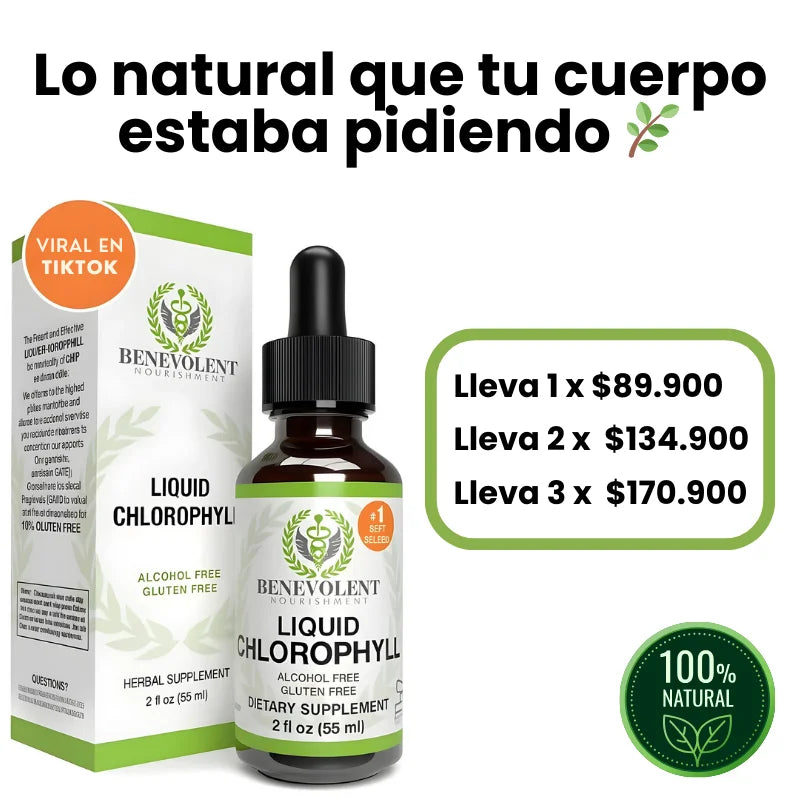 Gotas de Clorofila 🌿 Desinflamante Natural + Energía