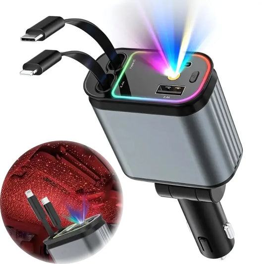 Starlight® 4 en 1 | Cargador Retráctil Inteligente para Carro