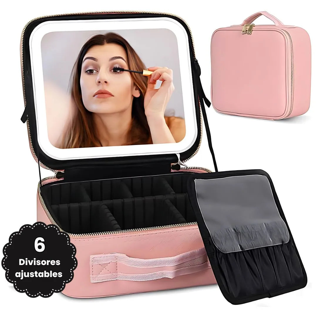 Cosmetiquera Profesional LED | Organiza y maquilla con luz perfecta