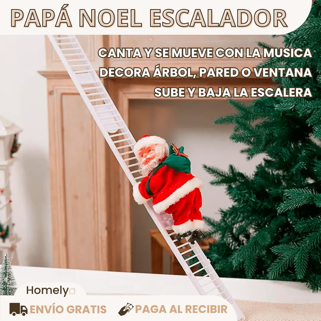 Papá Noel Escalador | Sube y baja la escalera 🪜