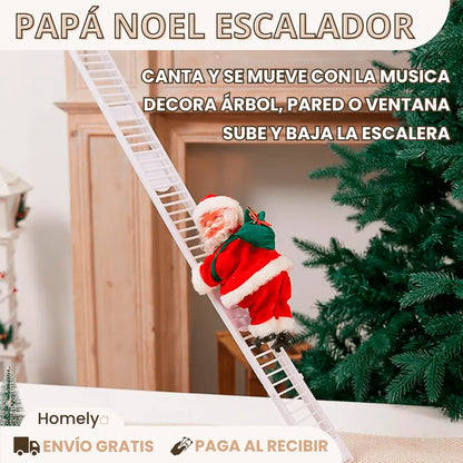 Papá Noel Escalador | Sube y baja la escalera 🪜