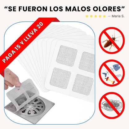 20 MALLAS ADHESIVAS PARA SIFÓN | NO MÁS PLAGAS NI ATASCOS