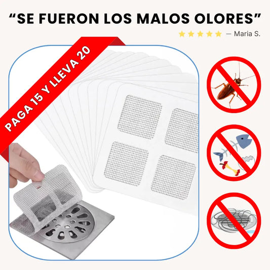 20 MALLAS ADHESIVAS PARA SIFÓN | NO MÁS PLAGAS NI ATASCOS