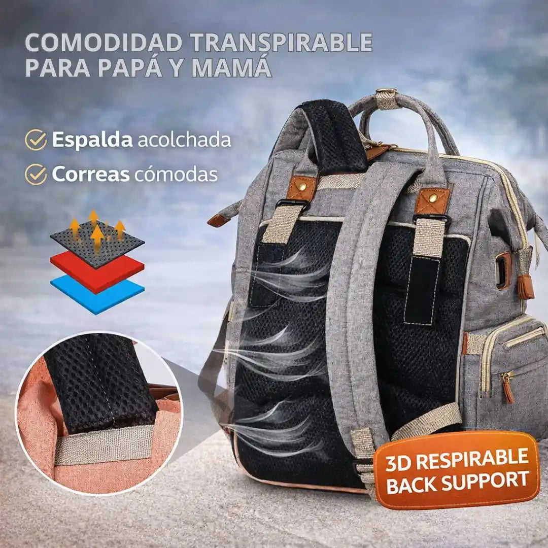 BabyNest™ Pañalera Multifuncional con Cambiador | Sal sin improvisar con tu bebé