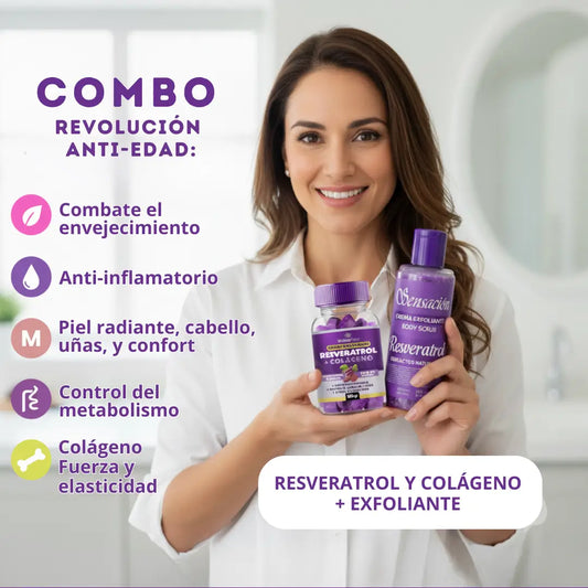 Gomitas de Resveratrol y Colágeno + Exfoliante de Resveratrol