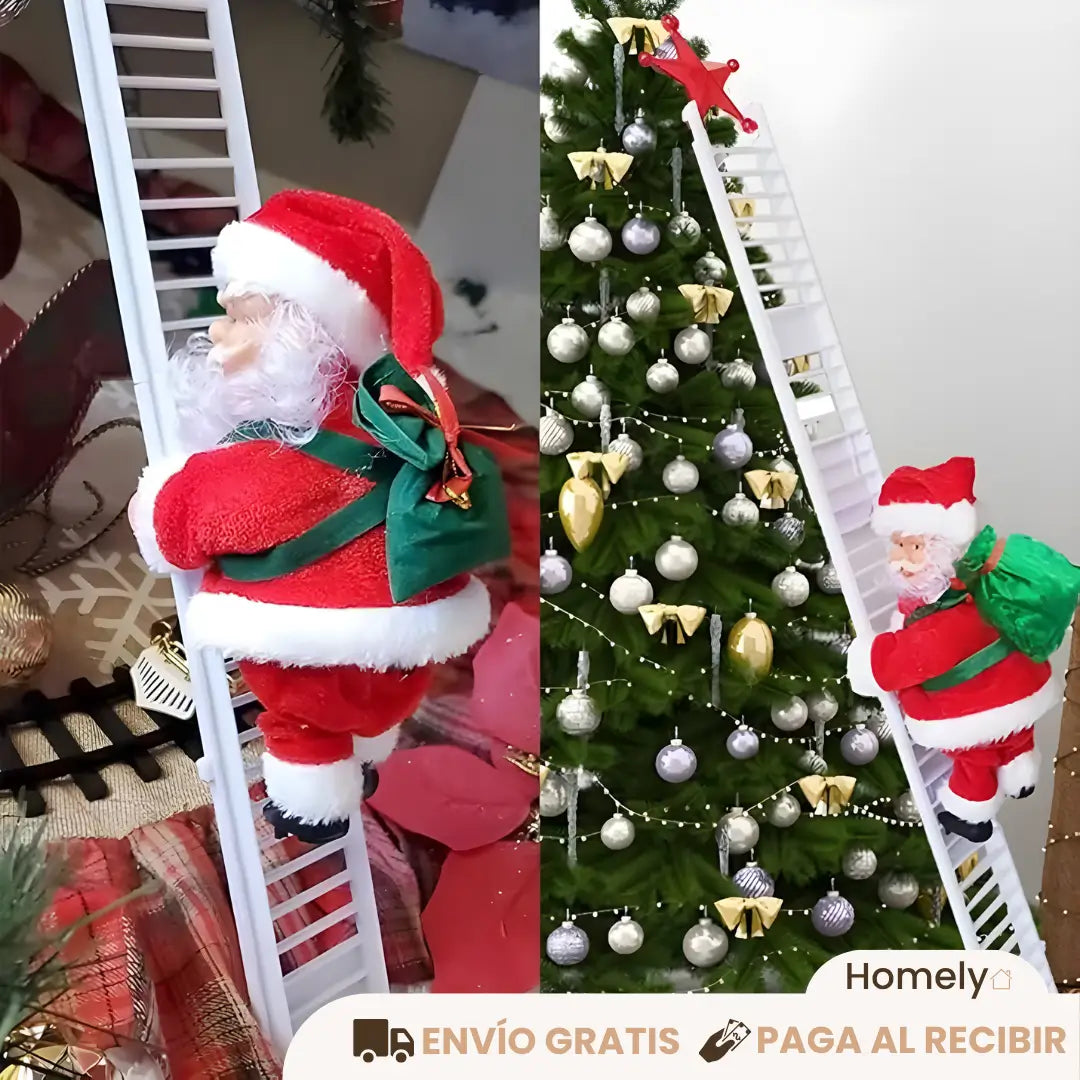 Papá Noel Escalador | Sube y baja la escalera 🪜