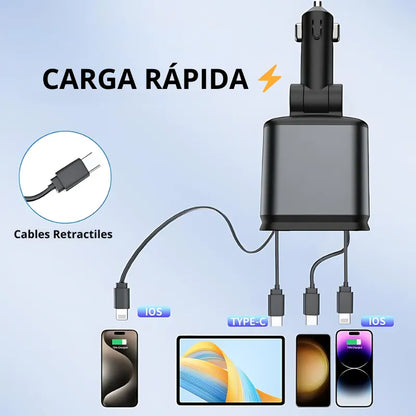 Starlight® 4 en 1 | Cargador Retráctil Inteligente para Carro