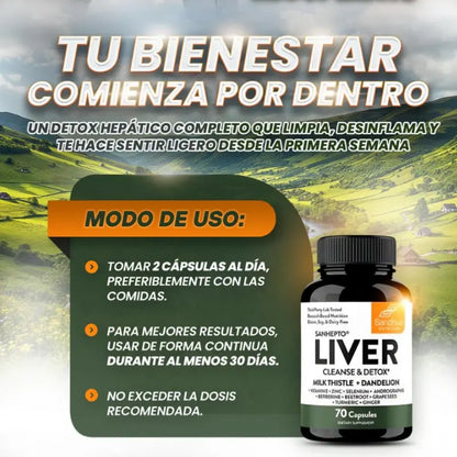 LIVER CLEANSE 70 CAPSULAS | DESINTOXICA TU HÍGADO