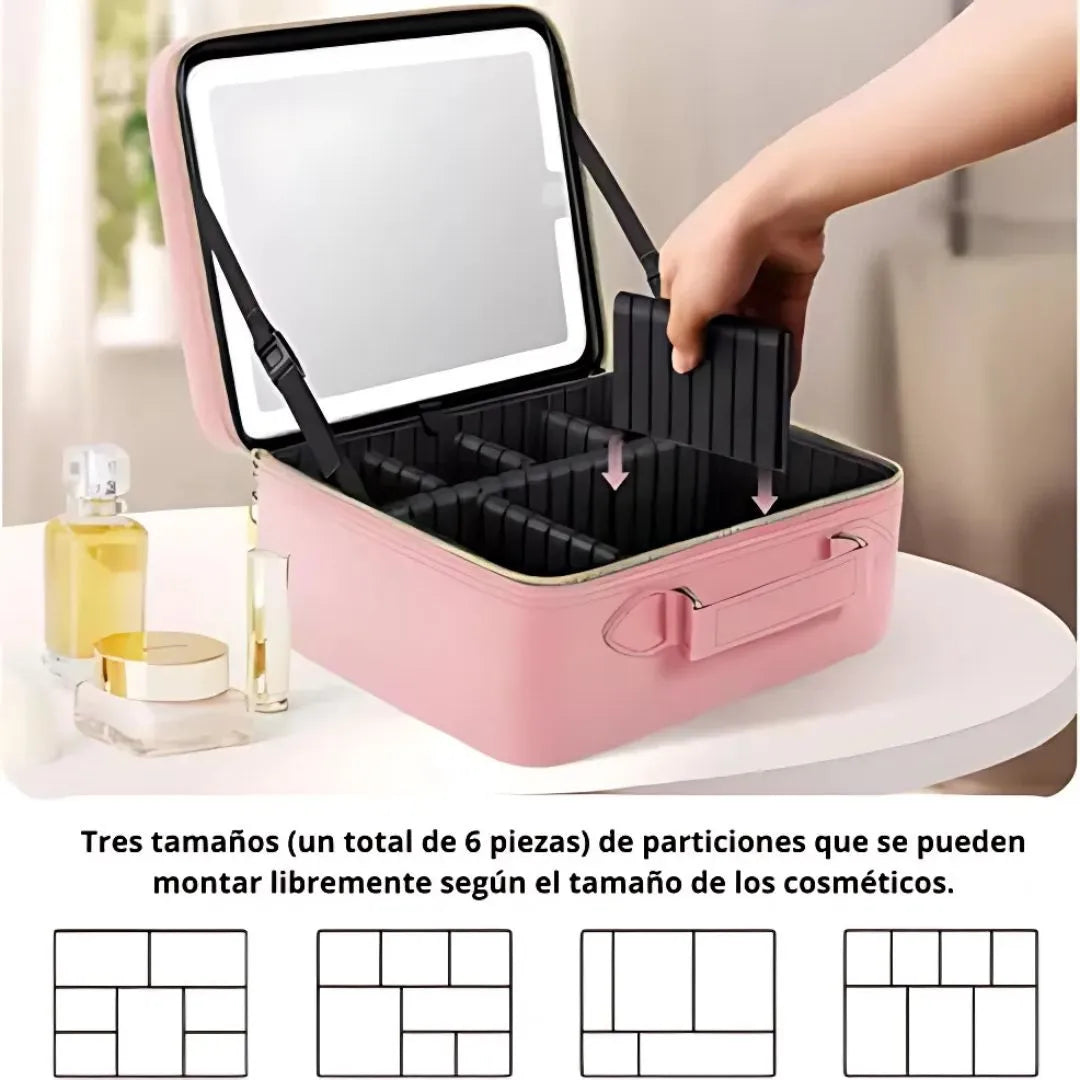 Cosmetiquera Profesional LED | Organiza y maquilla con luz perfecta