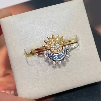 EclipseBond® – Par de anillos Sol y Luna para Mejores Amigas | Ajustables + Caja de Regalo