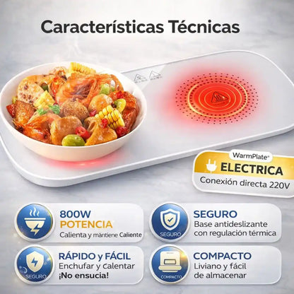 WarmPlate® – Placa Calefactora Eléctrica | Mantén tu comida caliente sin estufa