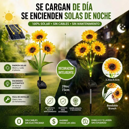 SunGlow™ Girasoles Solares – Ilumina tu jardín sin cables y sin esfuerzo