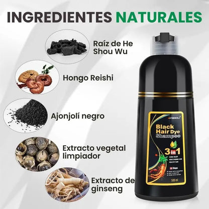 SHAMPOO CUBRE CANAS DE BARBA Y CABELLO |  MEIDU® 3 en 1