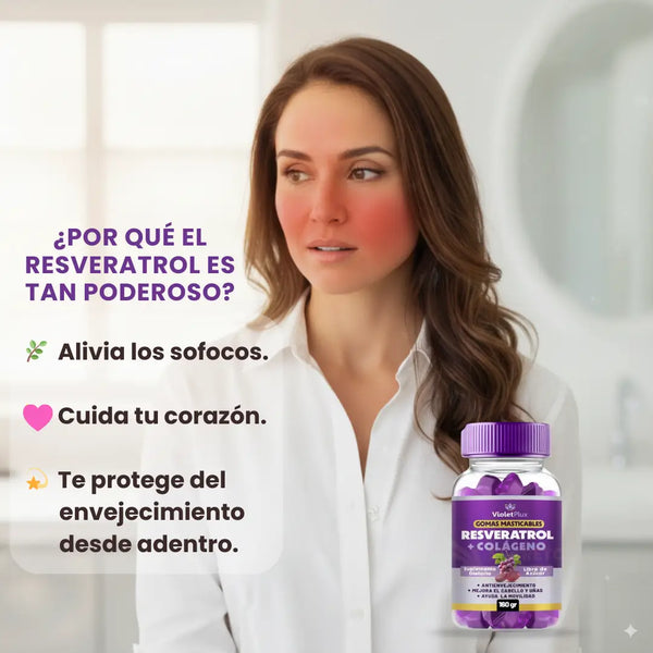 Gomitas de Resveratrol y Colageno + Exfoliante de Resveratrol + REGALO