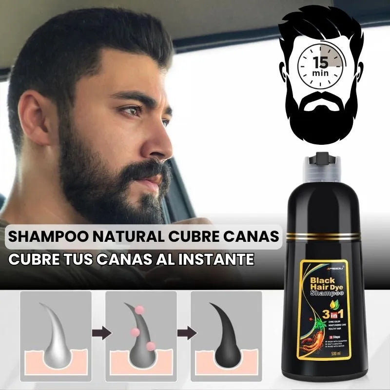SHAMPOO CUBRE CANAS DE BARBA Y CABELLO |  MEIDU® 3 en 1