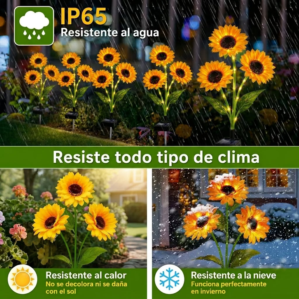 SunGlow™ Girasoles Solares – Ilumina tu jardín sin cables y sin esfuerzo