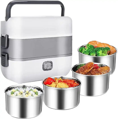 HeatBox® Lonchera Eléctrica Portátil 4 Recipientes | Disfruta tu comida caliente donde estés