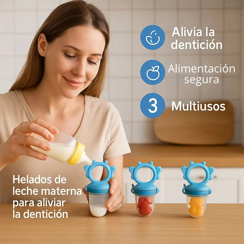 BabyBite™ – Chupo Alimentador y Mordedor de Silicona (Set x3)
