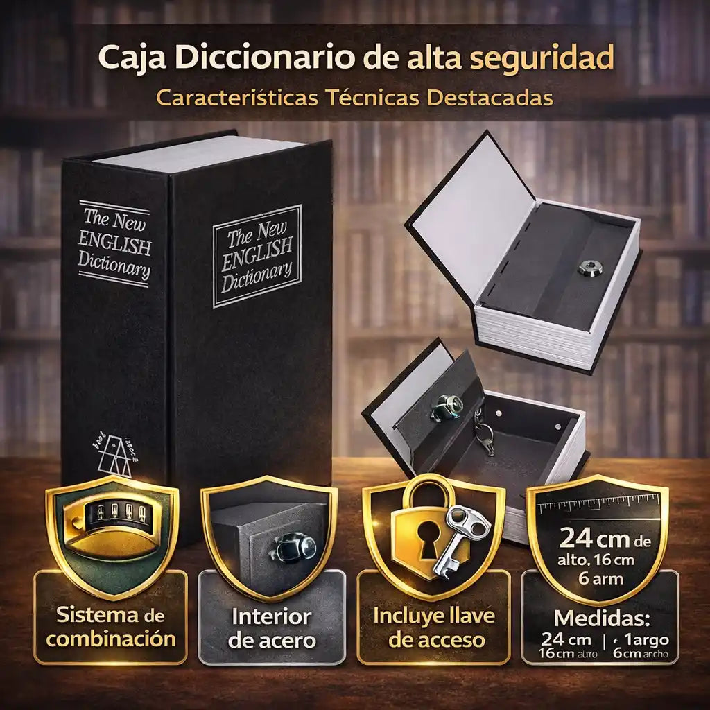BookSafe® – Caja Fuerte en Forma de Libro Diccionario | Ten seguros tus objetos de valor