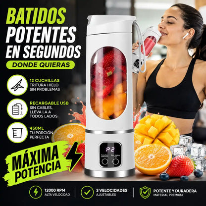 BlendGo® Licuadora Portátil Digital — Batidos Potentes Donde Quieras