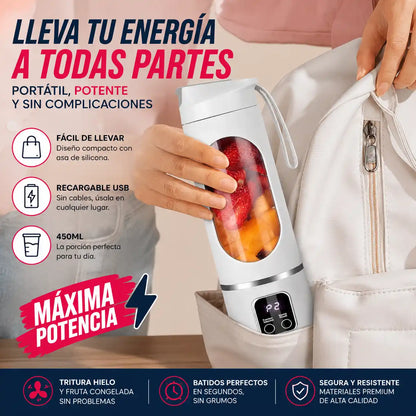 BlendGo® Licuadora Portátil Digital — Batidos Potentes Donde Quieras