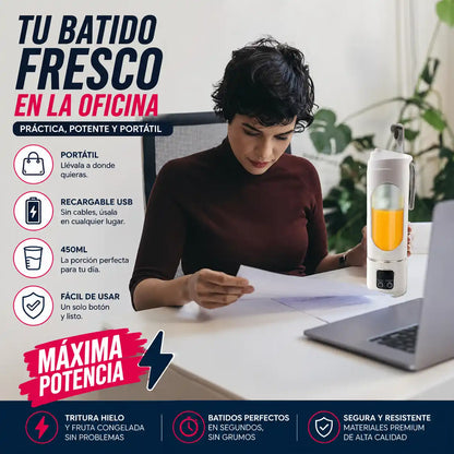 BlendGo® Licuadora Portátil Digital — Batidos Potentes Donde Quieras