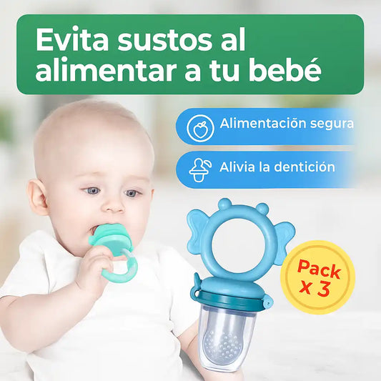 BabyBite™ – Chupo Alimentador y Mordedor de Silicona (Set x3)