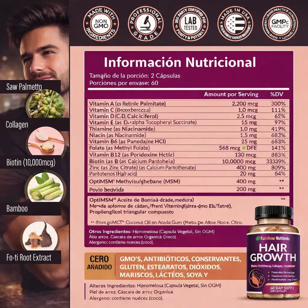 Hair Growth Confidence® Vitaminas Capilares – Recupera tu cabello desde la raíz