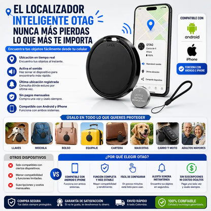 OTAG® Localizador Inteligente GPS Bluetooth | Encuentra tus objetos importantes en segundos