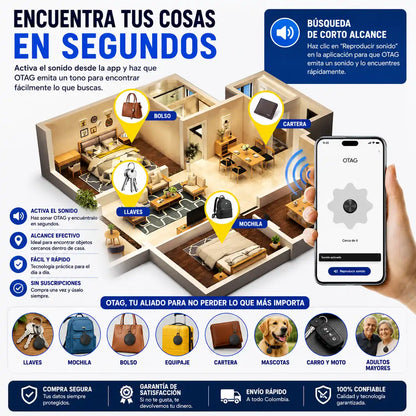 OTAG® Localizador Inteligente GPS Bluetooth | Encuentra tus objetos importantes en segundos