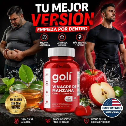 GoliMen® – Gomitas de Vinagre de Manzana para Controlar Antojos y Reducir Inflamación