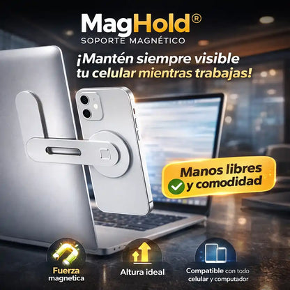 MagHold® – Soporte Magnético para Celular y Computador
