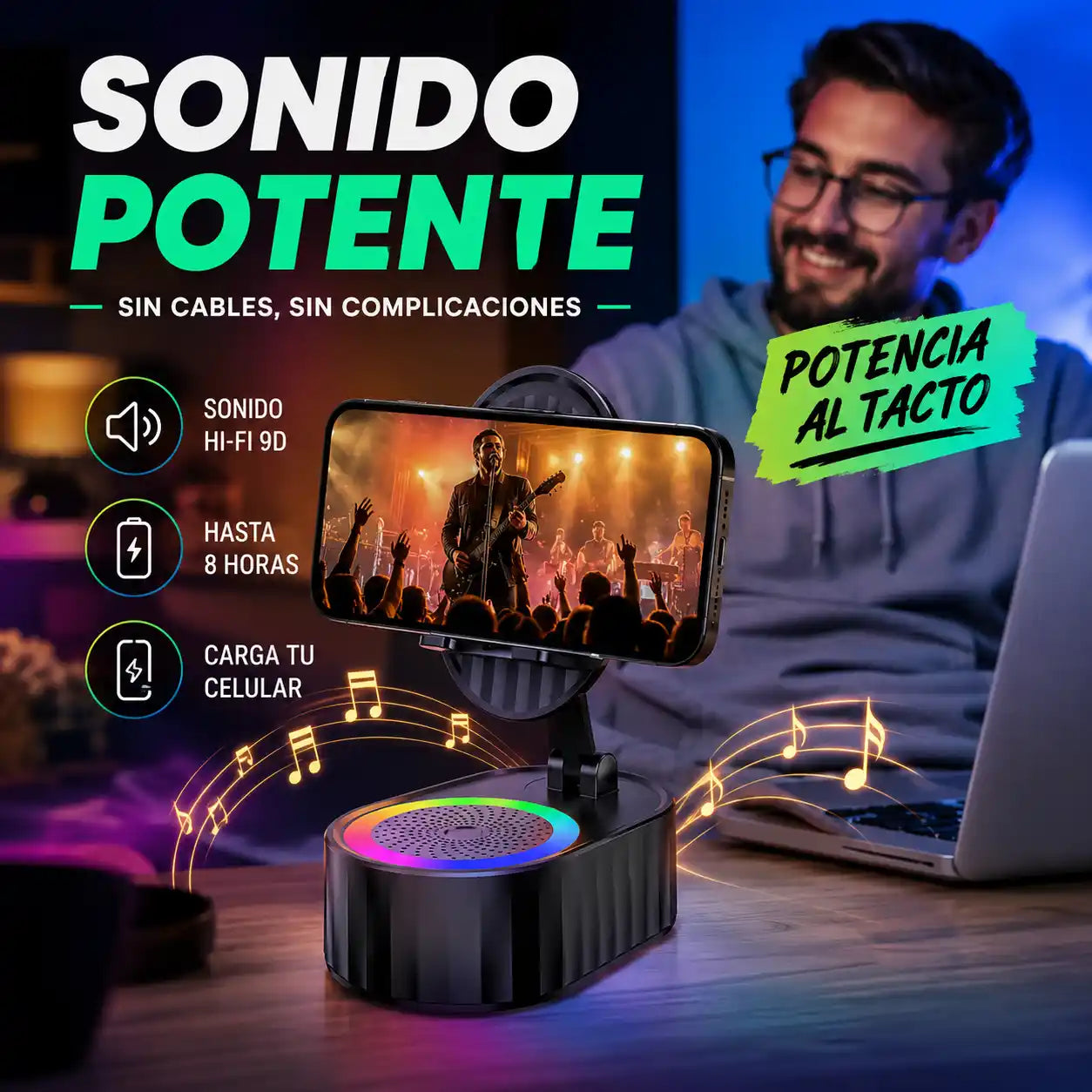 SoundStand™ Soporte Para Celular Con Parlante — Escucha tu música como nunca antes