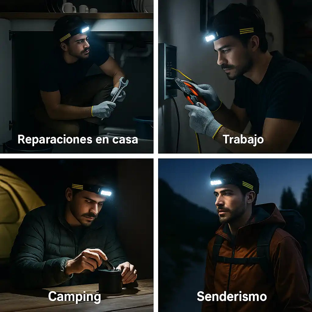 Noelvia™ 230° HeadLamp – Linterna Frontal Panorámica con Sensor de Movimiento