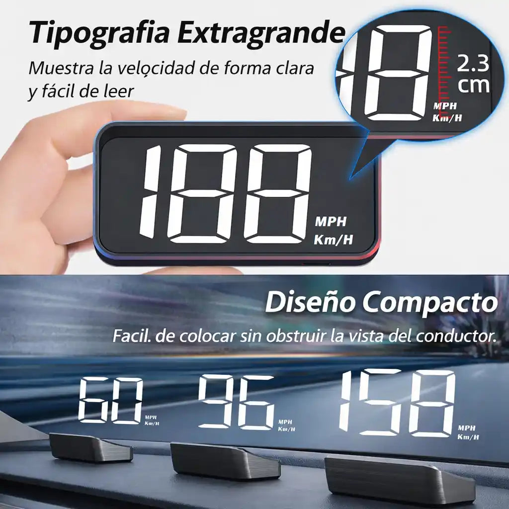 DriveVision™ HUD – Velocímetro Digital para Carro