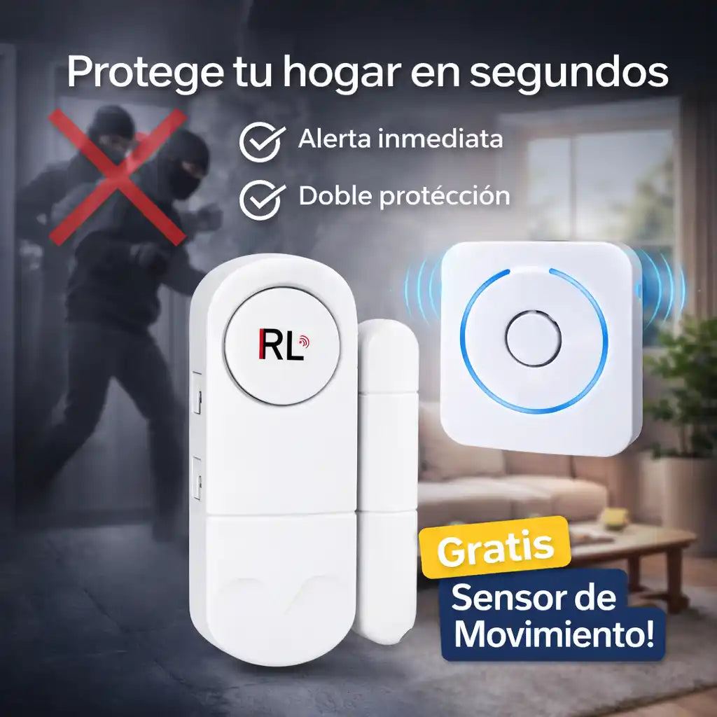 SafeHome™ Combo Seguridad para Puertas – Alarma + Sensor de Movimiento GRATIS