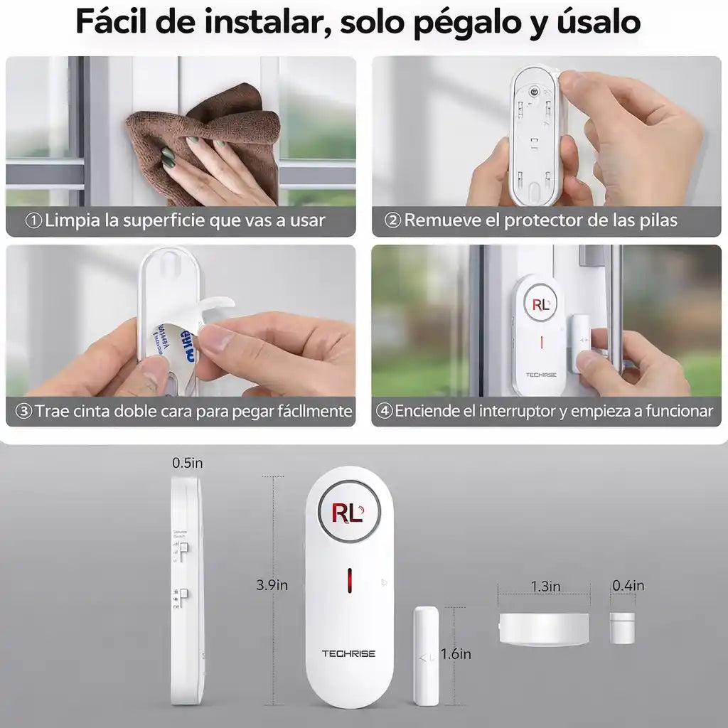 SafeHome™ Combo Seguridad para Puertas – Alarma + Sensor de Movimiento GRATIS
