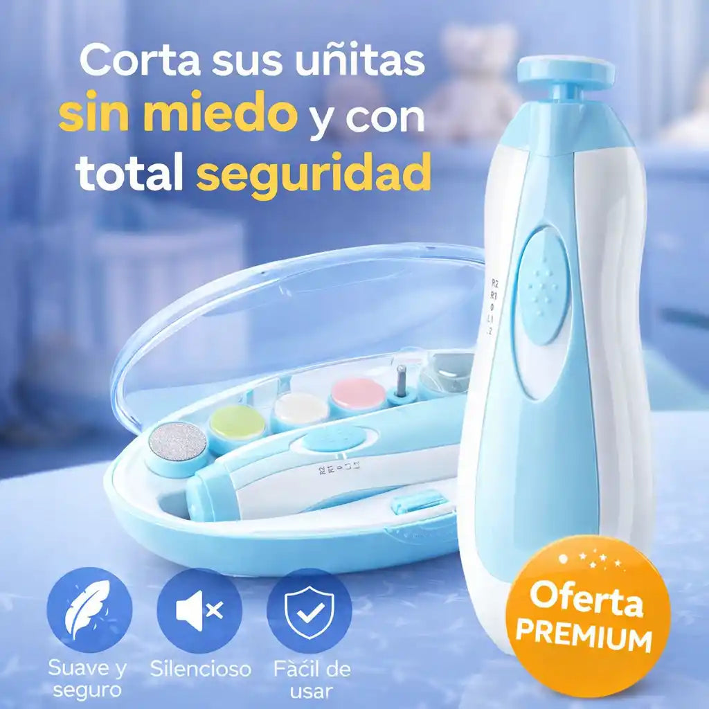 SafeTrim™ Lima Eléctrica para Bebés — La forma más segura de cuidar sus uñitas