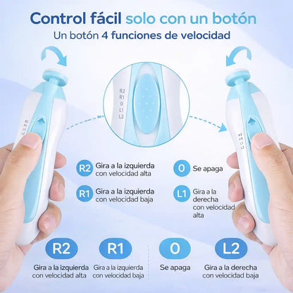 SafeTrim™ Lima Eléctrica para Bebés — La forma más segura de cuidar sus uñitas