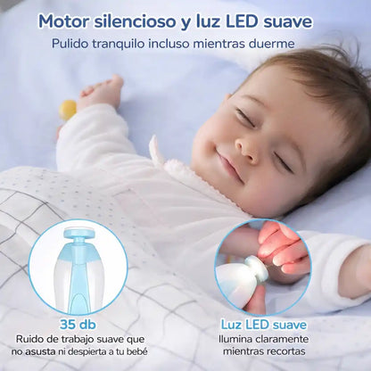 SafeTrim™ Lima Eléctrica para Bebés — La forma más segura de cuidar sus uñitas