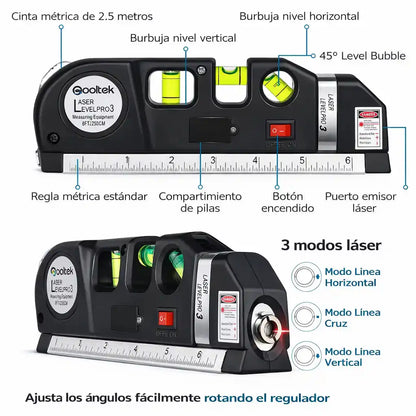 SmartLevel™ 3en1 – Mide, Alinea y Nivela con precisión