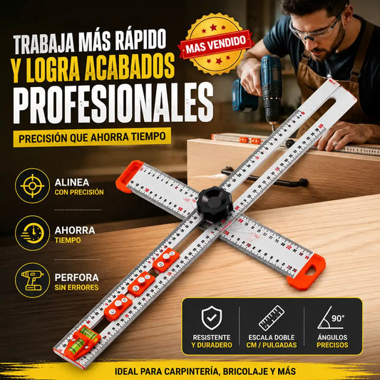 AlignPro™ Regla Cuadrada 4 En 1 | Instala jaladores y perfora más rápido con acabados profesionales