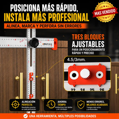 AlignPro™ Regla Cuadrada 4 En 1 | Instala jaladores y perfora más rápido con acabados profesionales