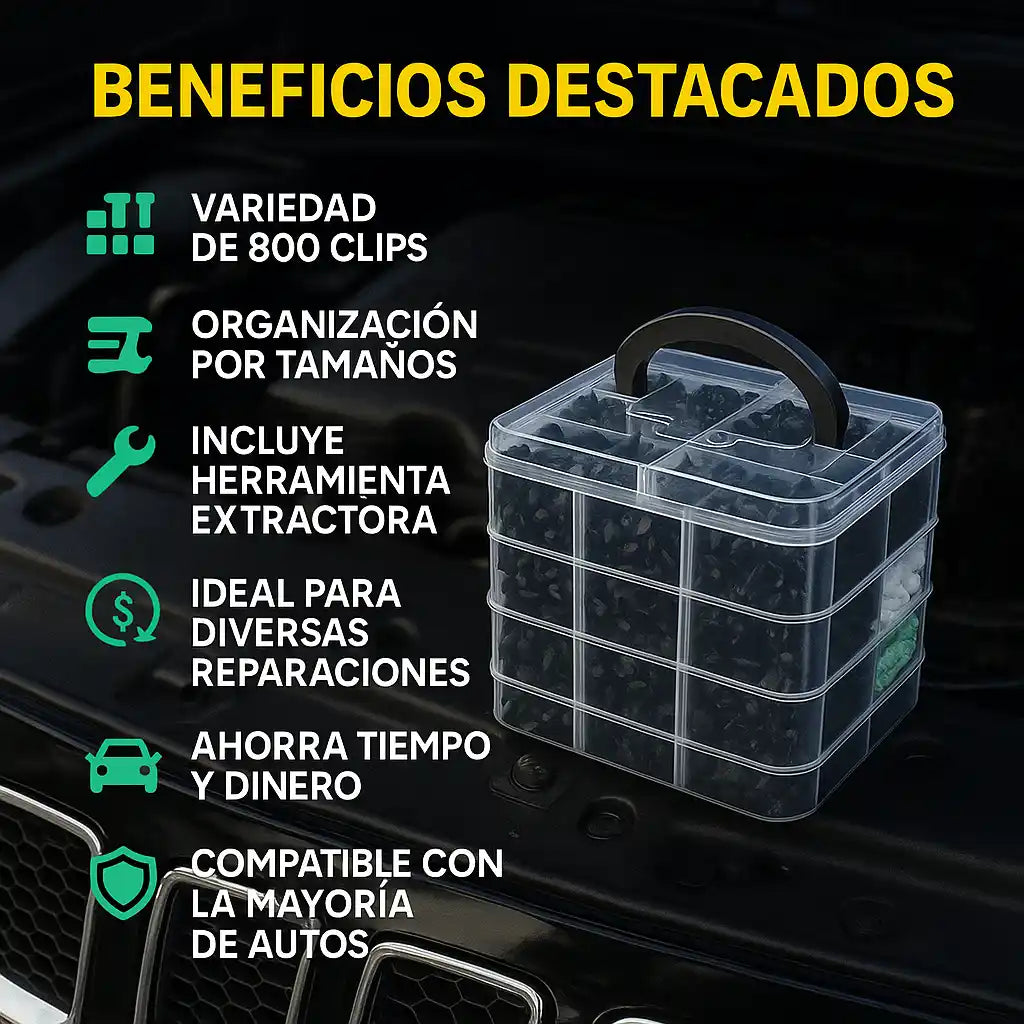 FixPro® – Kit de Clips Automotrices (800 Piezas)
