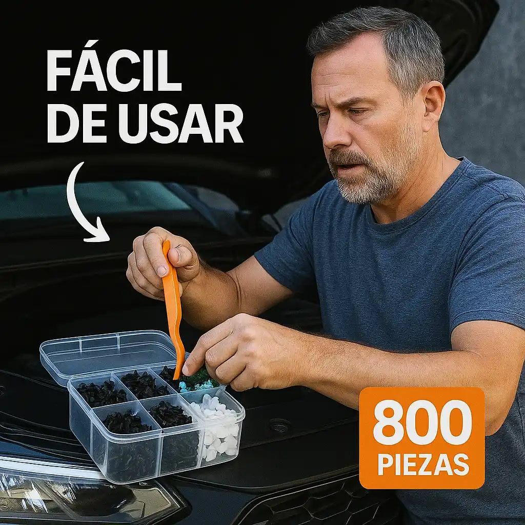FixPro® – Kit de Clips Automotrices (800 Piezas)