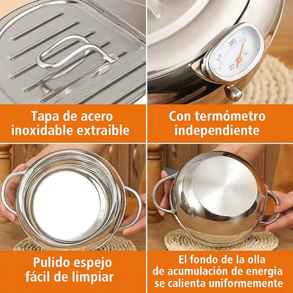 TempuraPro® Freidora Japonesa de Acero Inoxidable